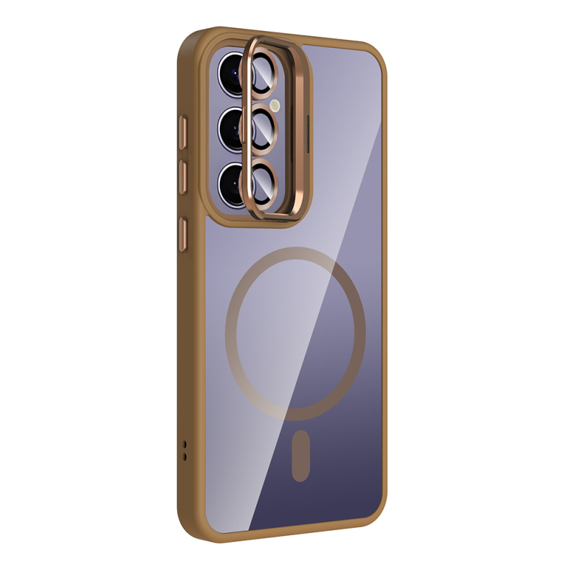 Galaxy S25 Plus Case Stand Camera Lens Gift M-Safe Charging Feature Zore Etro Cover - 18