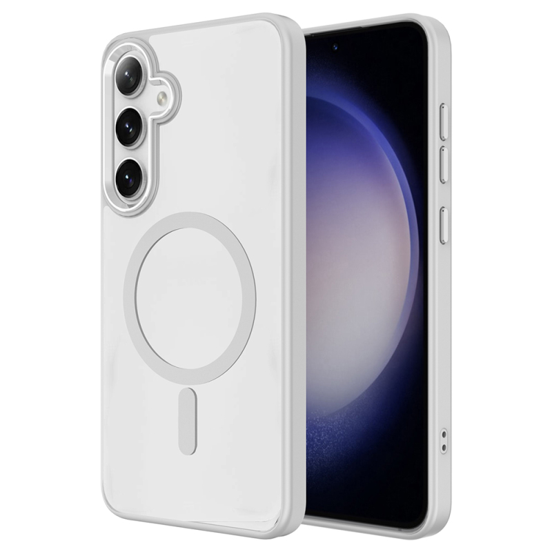 Galaxy S25 Plus Case Zore Chrome Magsafe Silicone Cover with Magsafe Charging Feature - 5