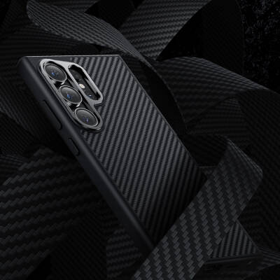 Galaxy S25 Plus Kılıf Karbon Fiber M-safe Şarj Özellikli Benks Hybrid ArmorPro 600D Kevlar Kapak - 7