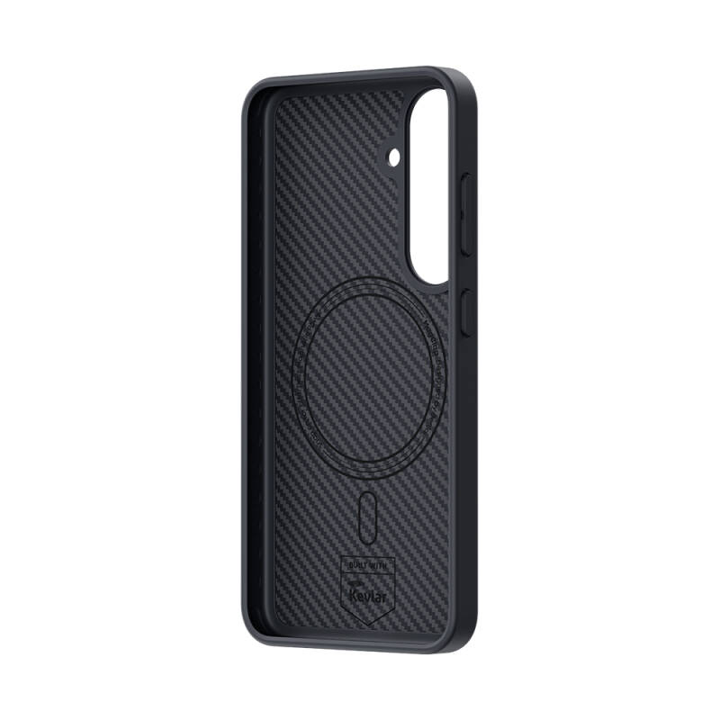Galaxy S25 Plus Kılıf Karbon Fiber M-safe Şarj Özellikli Benks Hybrid ArmorPro 600D Kevlar Kapak - 3