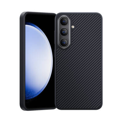 Galaxy S25 Plus Kılıf Karbon Fiber M-safe Şarj Özellikli Benks Hybrid ArmorPro 600D Kevlar Kapak - 2