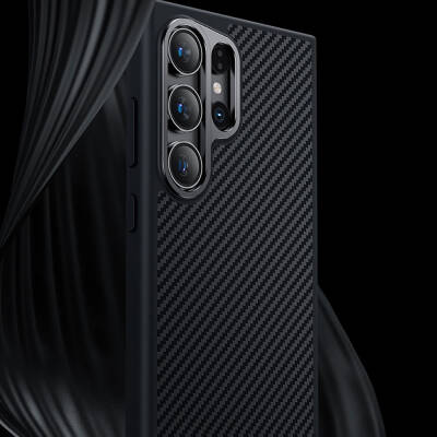 Galaxy S25 Plus Kılıf Karbon Fiber M-safe Şarj Özellikli Benks Hybrid ArmorPro 600D Kevlar Kapak - 9