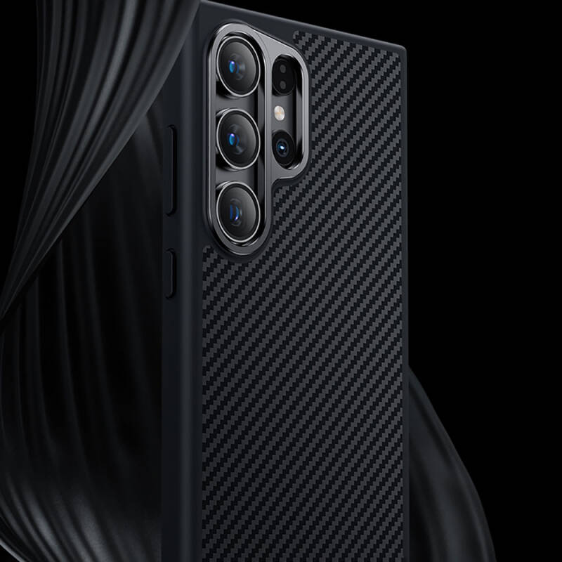 Galaxy S25 Plus Kılıf Karbon Fiber M-safe Şarj Özellikli Benks Hybrid ArmorPro 600D Kevlar Kapak - 9