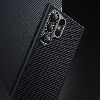 Galaxy S25 Plus Kılıf Karbon Fiber M-safe Şarj Özellikli Benks Hybrid ArmorPro 600D Kevlar Kapak - 10