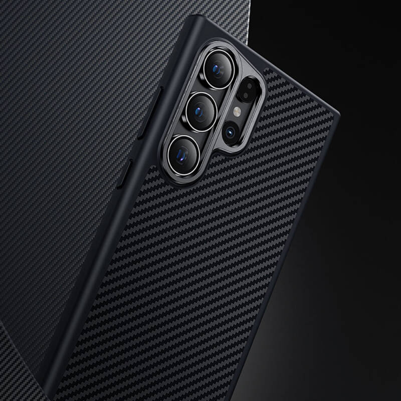 Galaxy S25 Plus Kılıf Karbon Fiber M-safe Şarj Özellikli Benks Hybrid ArmorPro 600D Kevlar Kapak - 10