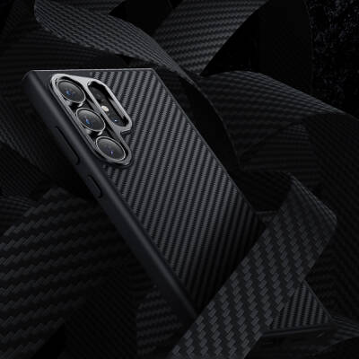 Galaxy S25 Plus Kılıf Karbon Fiber M-safe Şarj Özellikli Benks Hybrid ArmorPro 600D Kevlar Kapak - 11