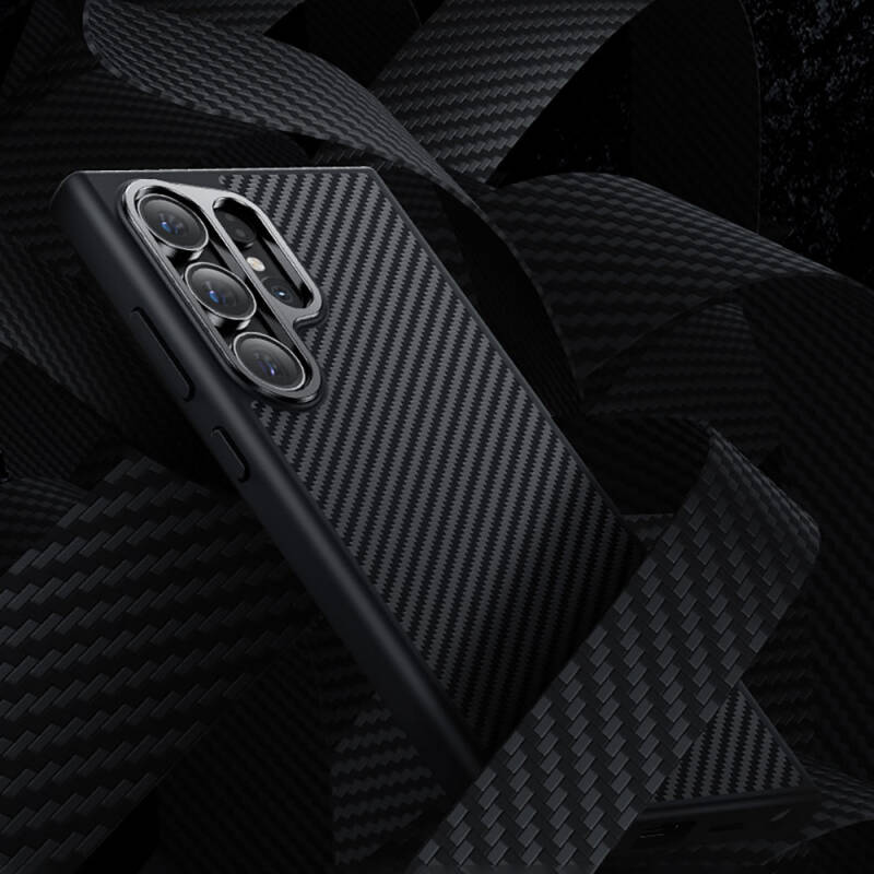 Galaxy S25 Plus Kılıf Karbon Fiber M-safe Şarj Özellikli Benks Hybrid ArmorPro 600D Kevlar Kapak - 11