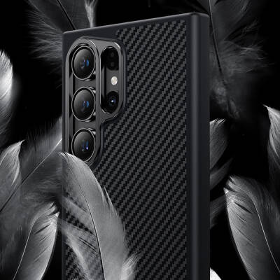 Galaxy S25 Plus Kılıf Karbon Fiber M-safe Şarj Özellikli Benks Hybrid ArmorPro 600D Kevlar Kapak - 13