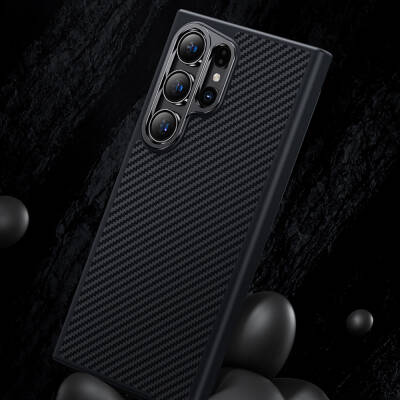 Galaxy S25 Plus Kılıf Karbon Fiber M-safe Şarj Özellikli Benks Hybrid ArmorPro 600D Kevlar Kapak - 15
