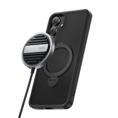Galaxy S25 Plus Kılıf M-safe Şarj Özellikli Benks Standlı Mist Protective Kapak - 4