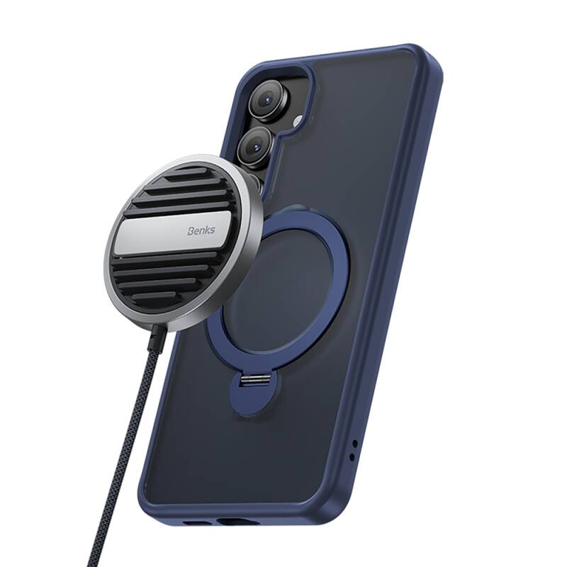 Galaxy S25 Plus Kılıf M-safe Şarj Özellikli Benks Standlı Mist Protective Kapak - 5