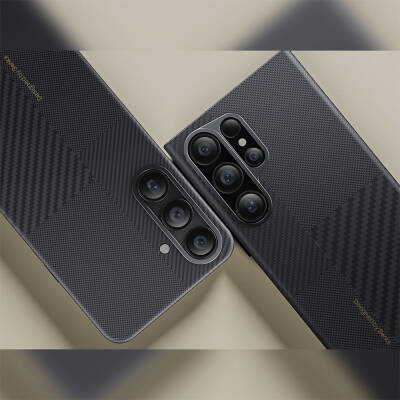 Galaxy S25 Plus Kılıf M-safe Şarj Özellikli Karbon Fiber Benks Montage ArmorAir Kevlar Kapak - 6