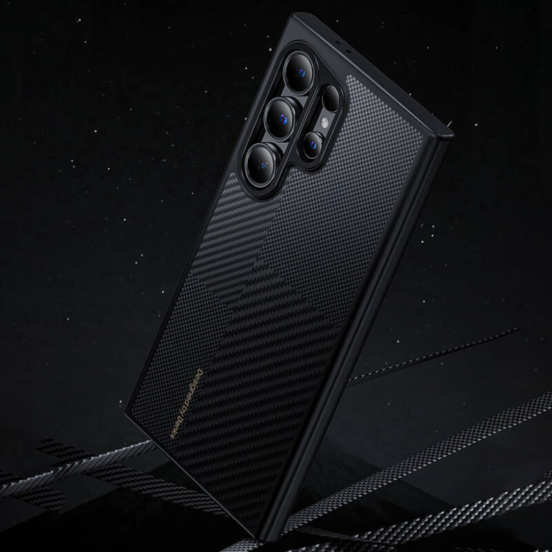Galaxy S25 Plus Kılıf M-safe Şarj Özellikli Karbon Fiber Benks Montage Hybrid ArmorPro Kevlar Kapak - 4