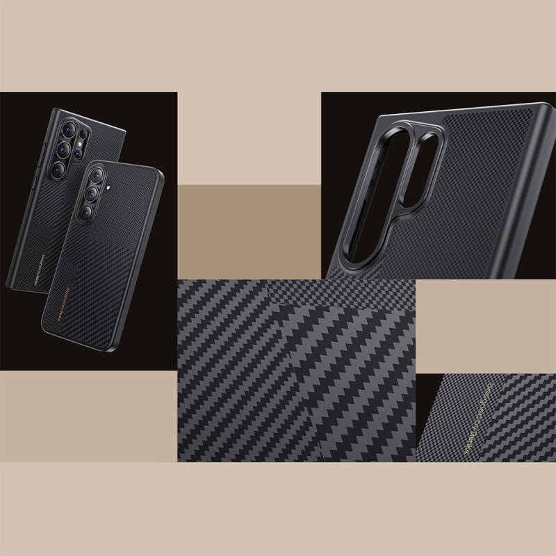 Galaxy S25 Plus Kılıf M-safe Şarj Özellikli Karbon Fiber Benks Montage Hybrid ArmorPro Kevlar Kapak - 8