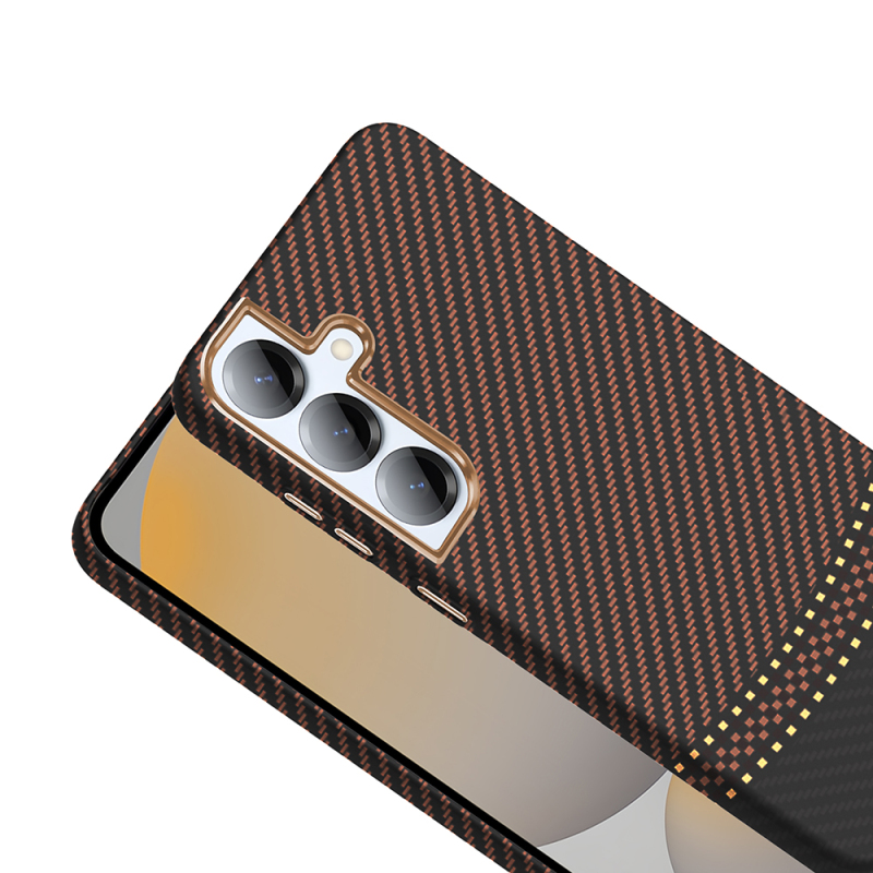 Galaxy S25 Plus Kılıf M-safe Şarj Özellikli Karbon Fiber Görünümlü Zore Gros Kapak - 13