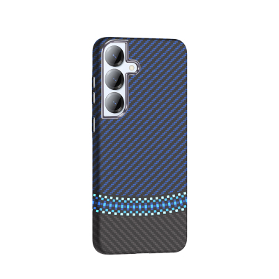 Galaxy S25 Plus Kılıf M-safe Şarj Özellikli Karbon Fiber Görünümlü Zore Gros Kapak - 18