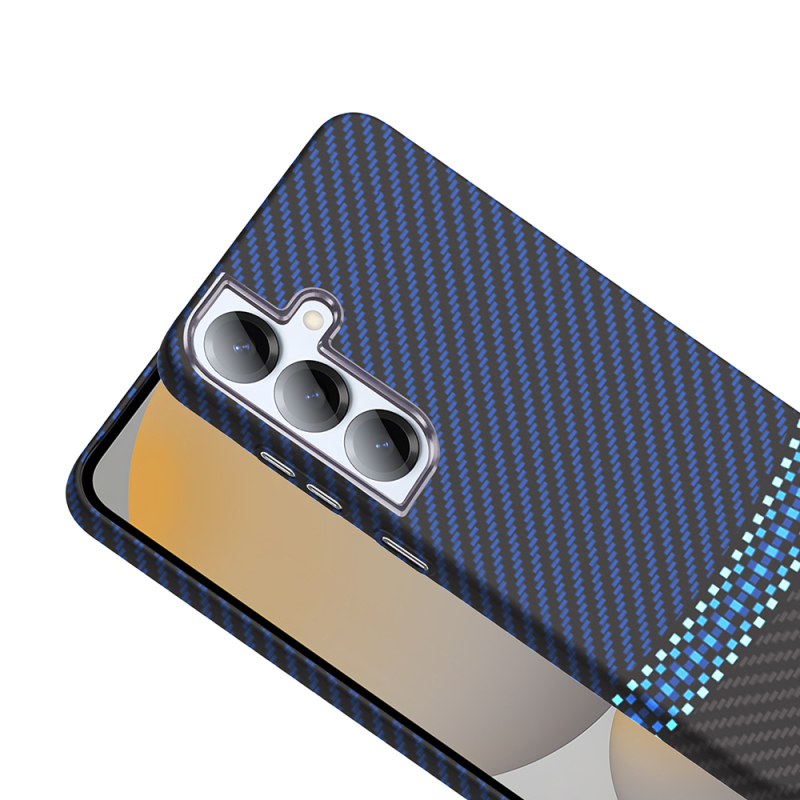 Galaxy S25 Plus Kılıf M-safe Şarj Özellikli Karbon Fiber Görünümlü Zore Gros Kapak - 19