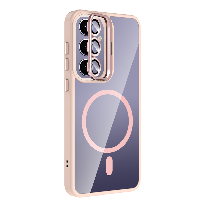 Galaxy S25 Plus Kılıf Standlı ve Kamera Lens Hediyeli M-Safe Şarj Özellikli Zore Etro Kapak - 12
