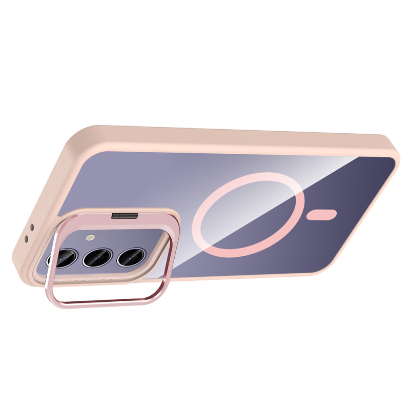 Galaxy S25 Plus Kılıf Standlı ve Kamera Lens Hediyeli M-Safe Şarj Özellikli Zore Etro Kapak - 13