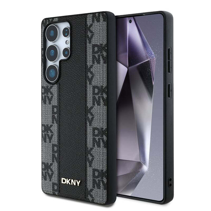 Galaxy S25 Ultra Case DKNY Original Licensed M-safe Charging Feature 3D Printed Checkered Pattern Cover - 1