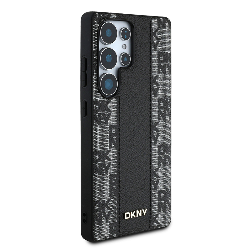 Galaxy S25 Ultra Case DKNY Original Licensed M-safe Charging Feature 3D Printed Checkered Pattern Cover - 5