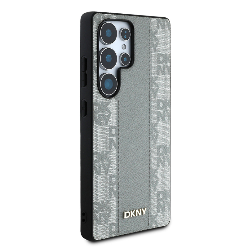 Galaxy S25 Ultra Case DKNY Original Licensed M-safe Charging Feature 3D Printed Checkered Pattern Cover - 12