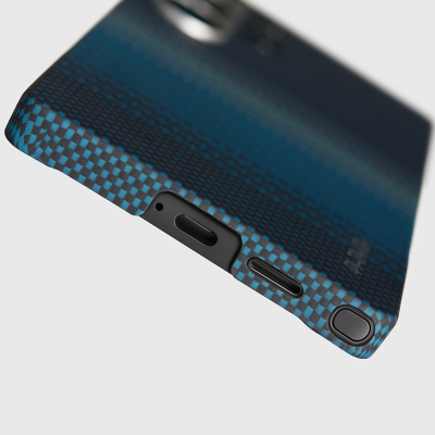 Galaxy S25 Ultra Case M-safe Charging Feature Aramid Fiber Pitaka Tactile Woven Sunset-Moonrise Series Cover - 18