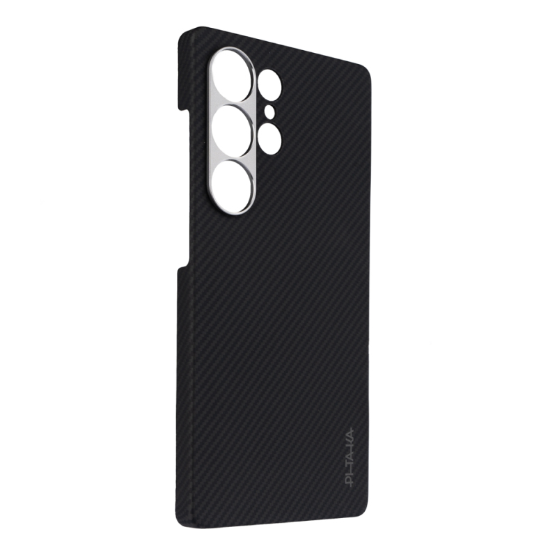 Galaxy S25 Ultra Case Magsafe Charging Feature 600D Aramid Fiber Pitaka Ultra-Slim Classic Series Black-Grey Twill Cover - 4