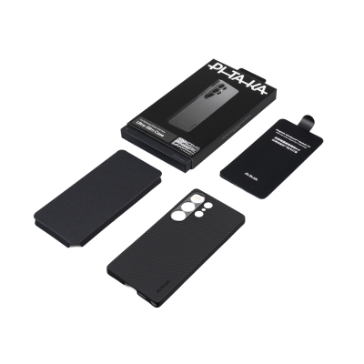 Galaxy S25 Ultra Case Magsafe Charging Feature 600D Aramid Fiber Pitaka Ultra-Slim Classic Series Black-Grey Twill Cover - 8