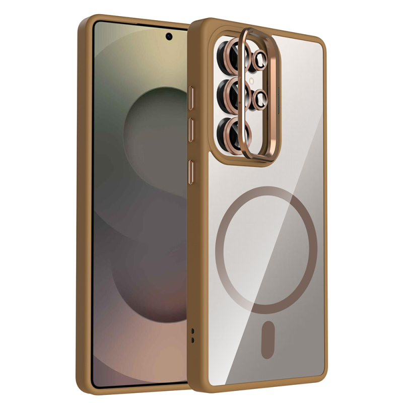 Galaxy S25 Ultra Case Stand Camera Lens Gift M-Safe Charging Feature Zore Etro Cover - 4