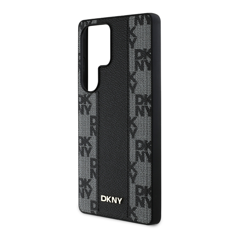 Galaxy S25 Ultra Kılıf DKNY Orjinal Lisanslı M-safe Şarj Özellikli 3D Yazılı Checkered Pattern Kapak - 7