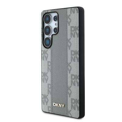 Galaxy S25 Ultra Kılıf DKNY Orjinal Lisanslı M-safe Şarj Özellikli 3D Yazılı Checkered Pattern Kapak - 10