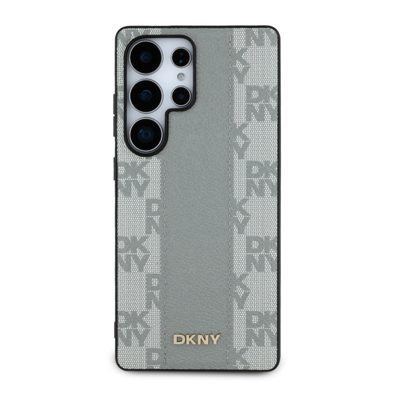 Galaxy S25 Ultra Kılıf DKNY Orjinal Lisanslı M-safe Şarj Özellikli 3D Yazılı Checkered Pattern Kapak - 11
