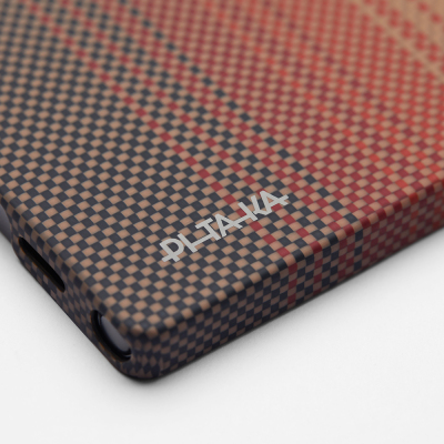 Galaxy S25 Ultra Kılıf M-safe Şarj Özellikli Aramid Fiber Pitaka Tactile Woven Sunset-Moonrise Serisi Kapak - 9