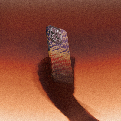 Galaxy S25 Ultra Kılıf M-safe Şarj Özellikli Aramid Fiber Pitaka Tactile Woven Sunset-Moonrise Serisi Kapak - 21