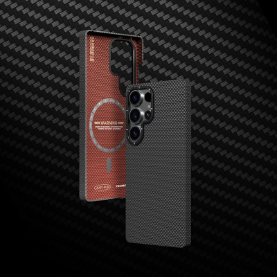 Galaxy S25 Ultra Kılıf M-safe Şarj Özellikli Aramid Fiber Youngkit 1500D Extreme Wing Serisi Kapak - 9