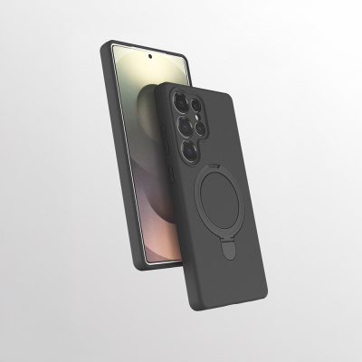 Galaxy S25 Ultra Kılıf M-safe Şarj Özellikli Standlı Zore Samara Kapak - 5