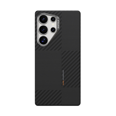 Galaxy S25 Ultra Kılıf M-safe Şarj Özellikli 600D Metal Kamera Çerçeveli Raptic Aramid Fiber Croxx Mondrian Serisi Kapak - 1