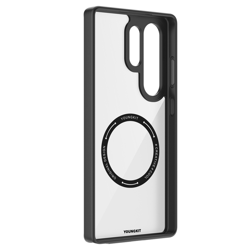 Galaxy S25 Ultra Kılıf M-safe Şarj Özellikli Cam Arka Yüzey TPU Youngkit Gemstone Serisi Kapak - 18