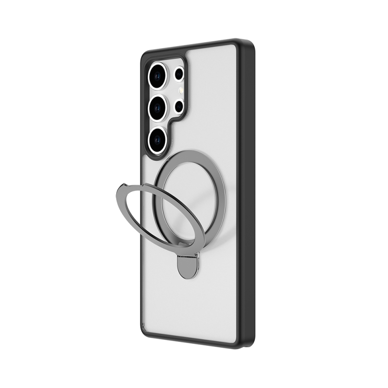 Galaxy S25 Ultra Kılıf M-safe Şarj Özellikli Raptic Air Stand Serisi Buzlu Transparan Tasarımlı Standlı Kapak - 2