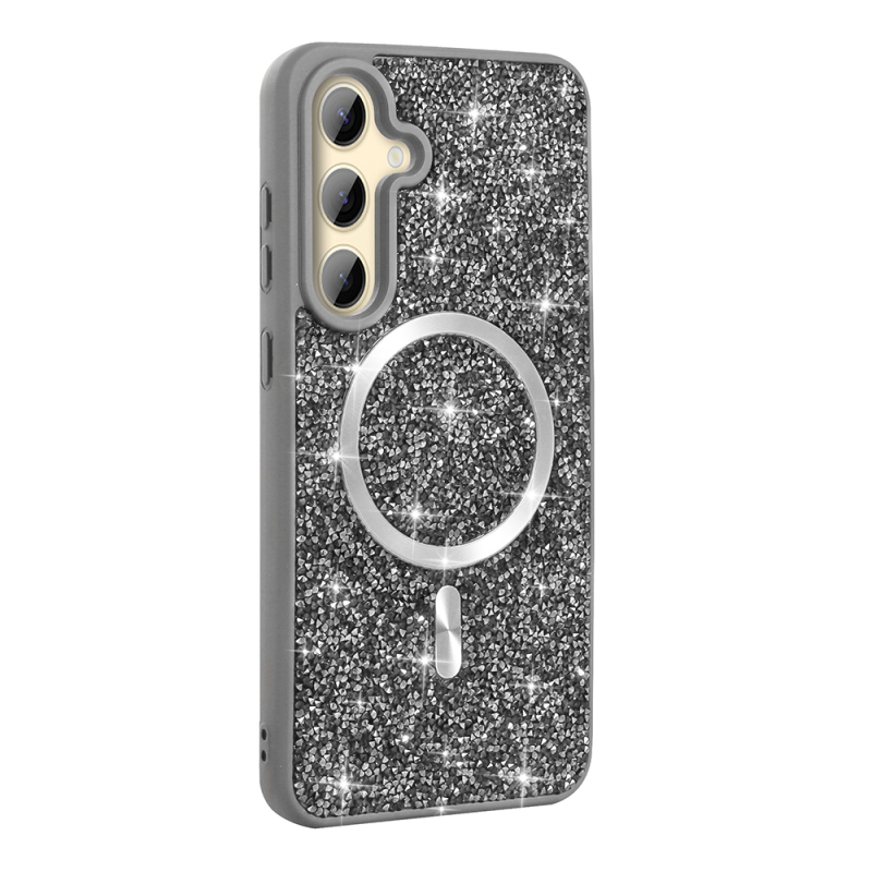 Galaxy S26 Case Diamond Design M-safe Charging Feature Zore Mosaic Silicone Cover - 5
