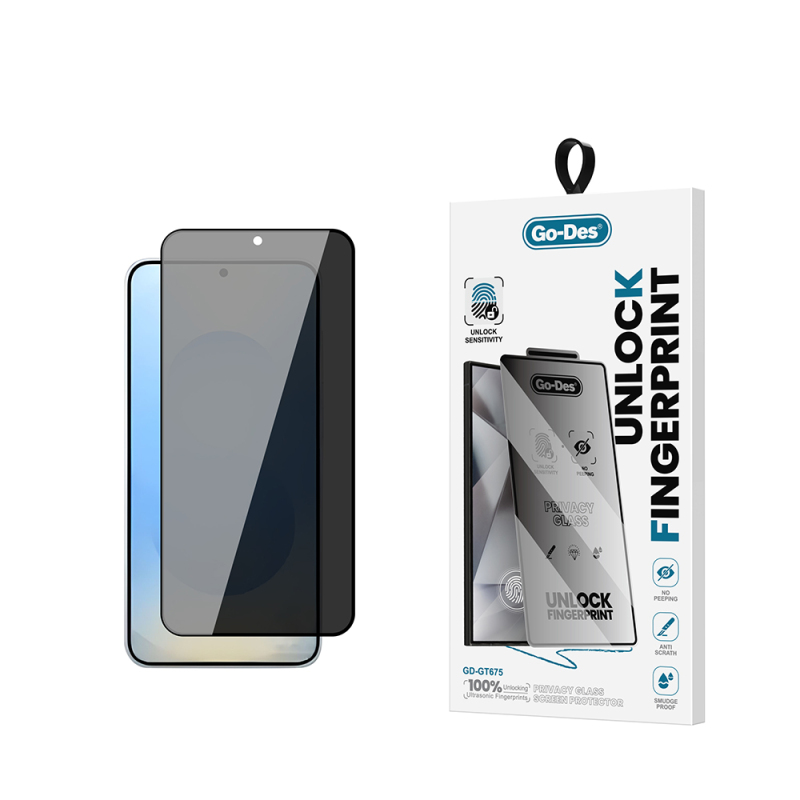 Galaxy S26 Go Des GD-001 Parmak İzi Bırakmayan Privacy 9H Temperli HD Cam Hayalet Ekran Koruyucu - 1
