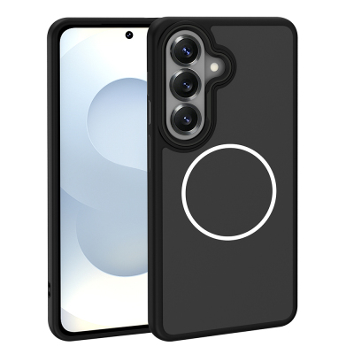 Galaxy S26 Kılıf M-Safe Şarj Özellikli Metal Kamera Çerçeveli Zore Sanremo Silikon Kapak - 1