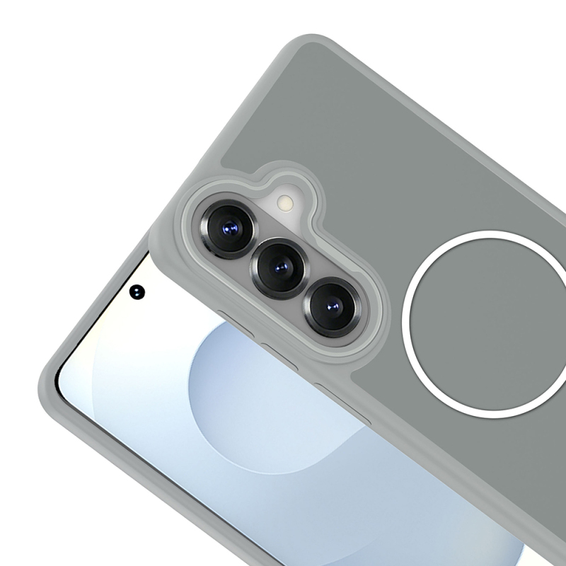 Galaxy S26 Kılıf M-Safe Şarj Özellikli Metal Kamera Çerçeveli Zore Sanremo Silikon Kapak - 11