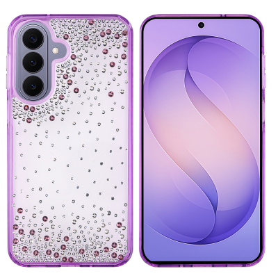 Galaxy S26 Plus Kılıf Airbag Tasarımlı Damla Taşlı Şeffaf Zore Pera Silikon Kapak - 1