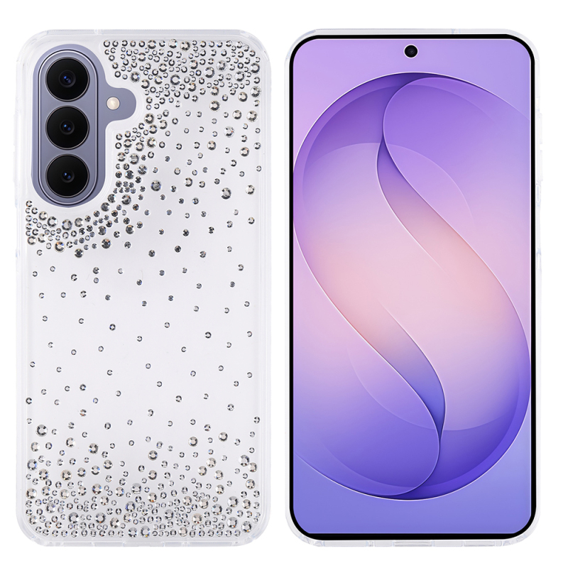 Galaxy S26 Plus Kılıf Airbag Tasarımlı Damla Taşlı Şeffaf Zore Pera Silikon Kapak - 2