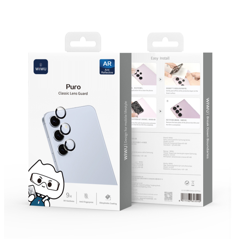 Galaxy S26 Plus Wiwu LG-009 Lens Guard Oleophobic Anti-Reflective Camera Lens Protector + Easy Application Tool - 4