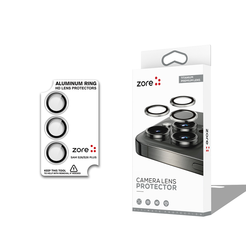 Galaxy S26 Plus Zore CL-12 Premium Sapphire Fingerprint-Resistant Anti-Reflective Camera Lens Protector - 1