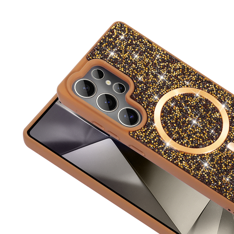 Galaxy S26 Ultra Case Diamond Design M-safe Charging Feature Zore Mosaic Silicone Cover - 9