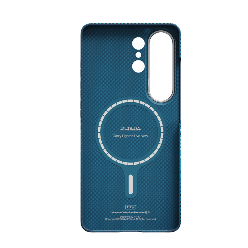 Galaxy S26 Ultra Case M-safe Charging Enabled Aramid Fiber Pitaka Tactile Woven Sunset-Moonrise Series Cover - 6